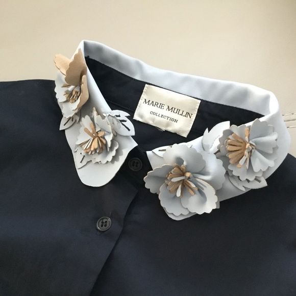 MARIE MULLIN| Vintage Floral Collar Button Down - Picture 1 of 11